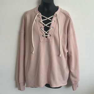 aerie Lace Up Sweatshirt